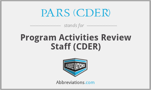 What does PARS (CDER) stand for?